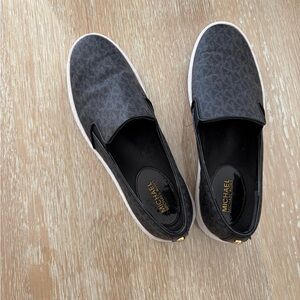 Michael Kors Black and Gray Women's Slip-On Sneakers